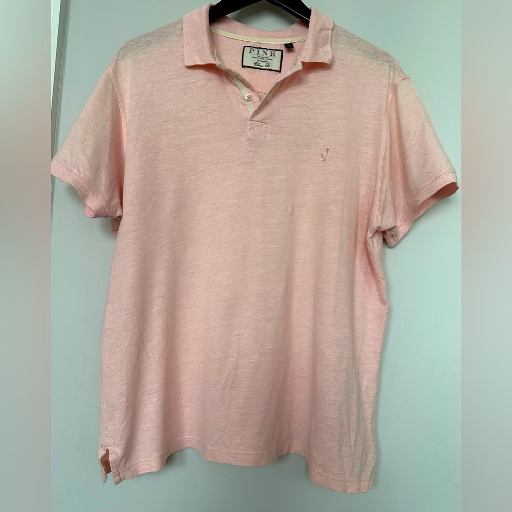 Thomas Pink Linen Polo Shirt